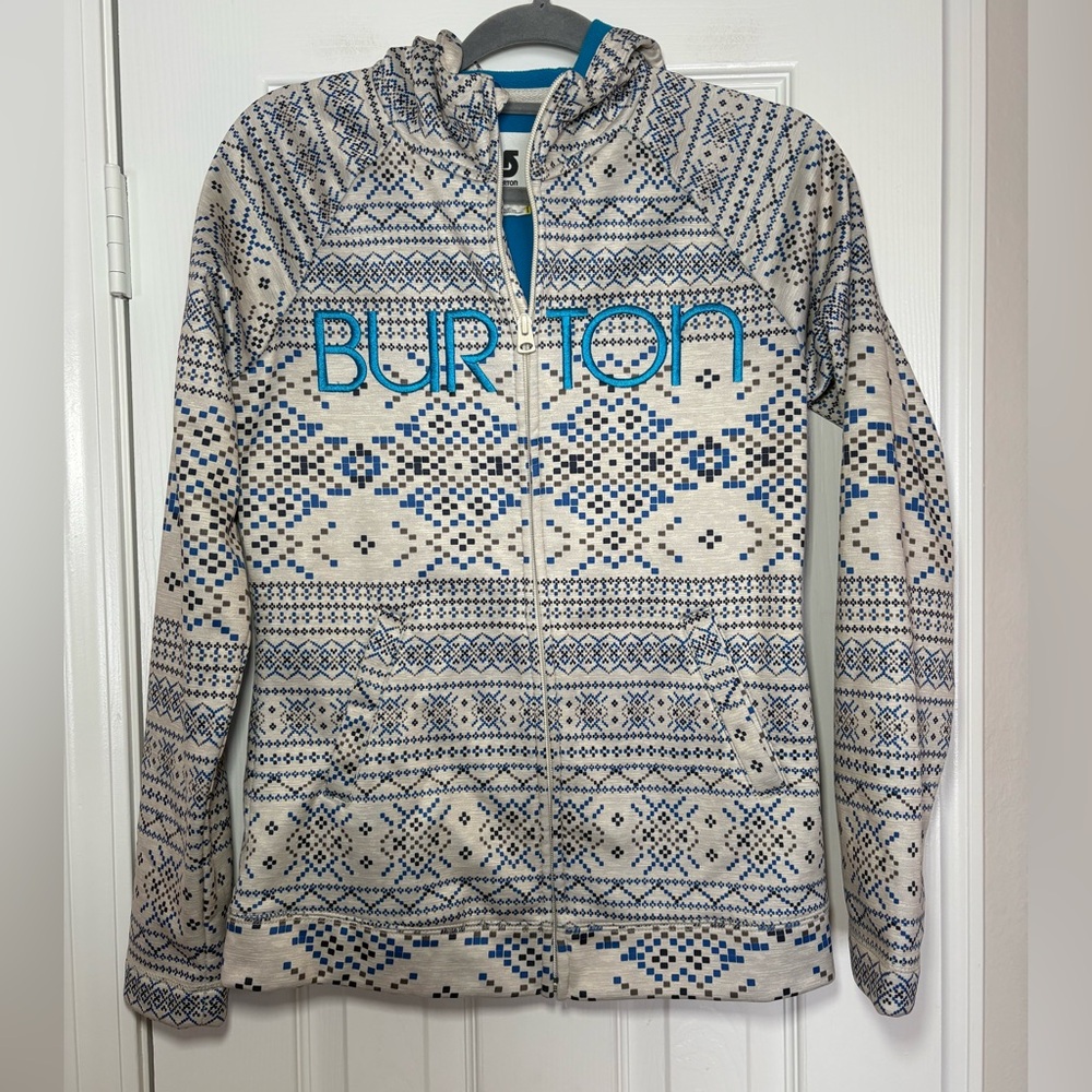 Burton Women’s WB Peak Hoodie Medium‎ Fair Isle Fleece Lined Full Zip